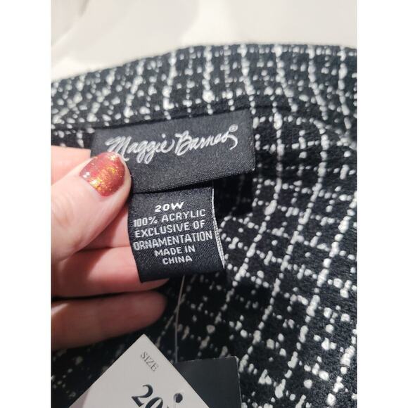 Maggie Barnes SZ 20W Suit Jacket Open Front Tweed Black White NEW Business - Picture 9 of 10